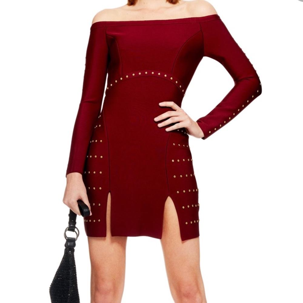Topshop Studded Off Shoulder Dress Size 2